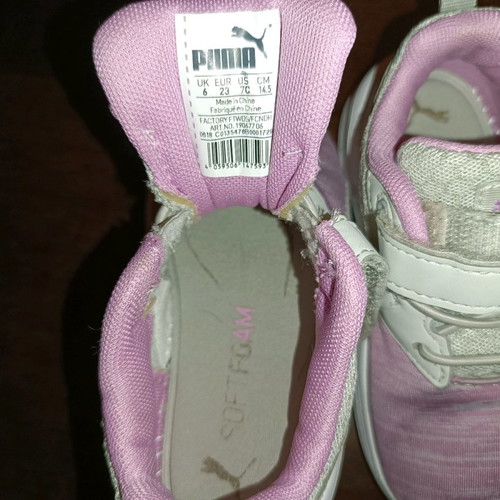 Puma kids athletic shoes used size 23 purple color