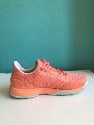 Adidas adiZero Club tennis shoe used, coral, size 38