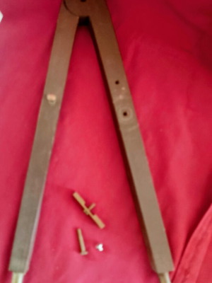 Large wooden divider used, about 49 cm, incomplete with brass parts