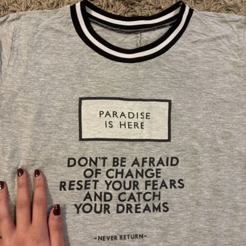 Bershka Grey T-shirt with Minimal Print like new, size S