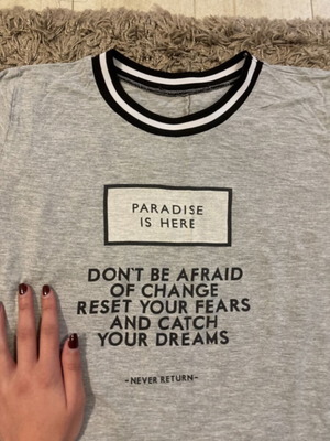 Bershka Grey T-shirt with Minimal Print like new, size S