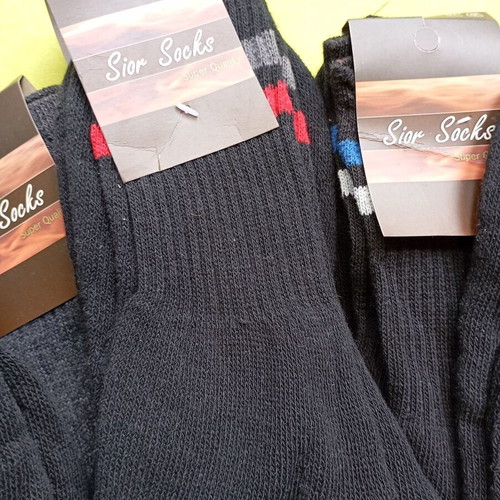 Men's socks new, pack of 5 pairs, cotton, black with stripes