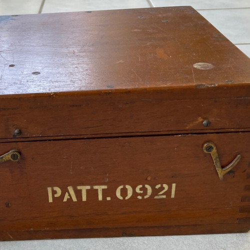 Nautical compass used with box and 1844 stamp