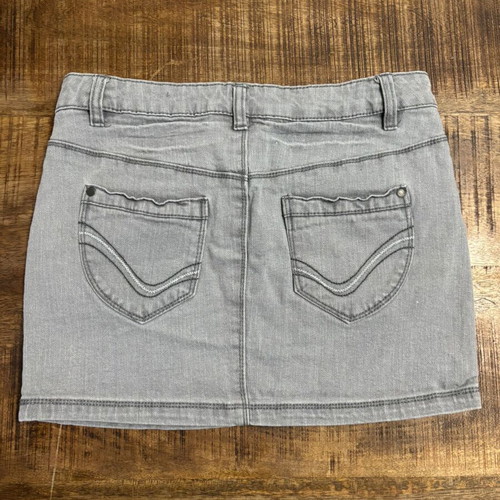 Colours of the World grey denim mini skirt, size 36