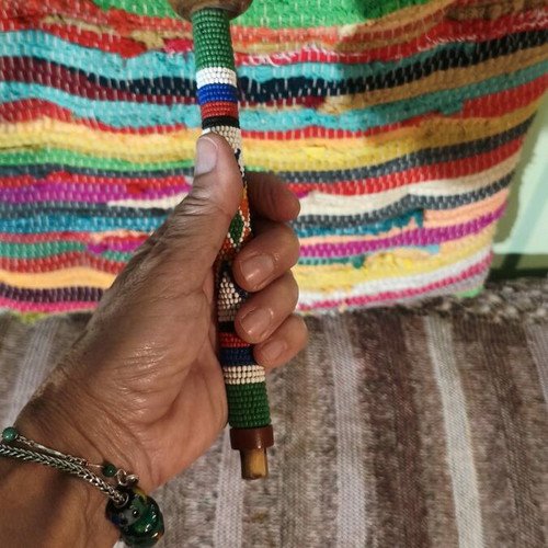 Handmade African beaded stick like new, Zulu beaded stick