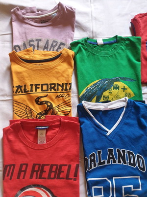 Summer t-shirts used, pack of 10 for 9-10 years old, colorful