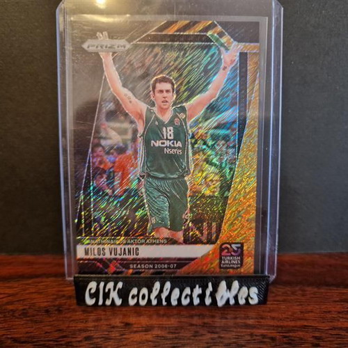 EuroLeague Panini Prizm Panathinaikos Milos Vujanic Black Gold Shimmer card new