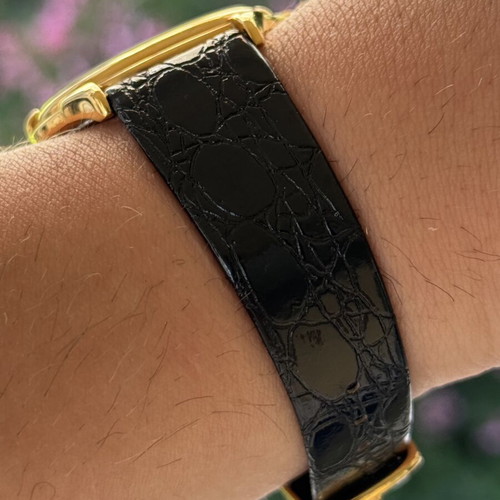 Orient Classic watch new, steel gold, leather strap, quartz