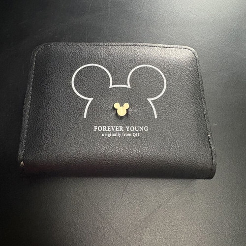 Mickey black wallet with zipper issue for repair or parts