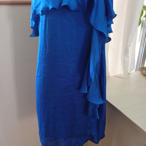 Passager strapless satin dress blue, like new, size S