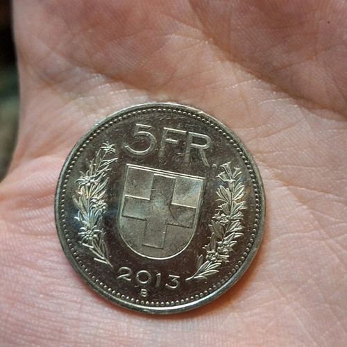 5 Swiss francs used 2013 collectible