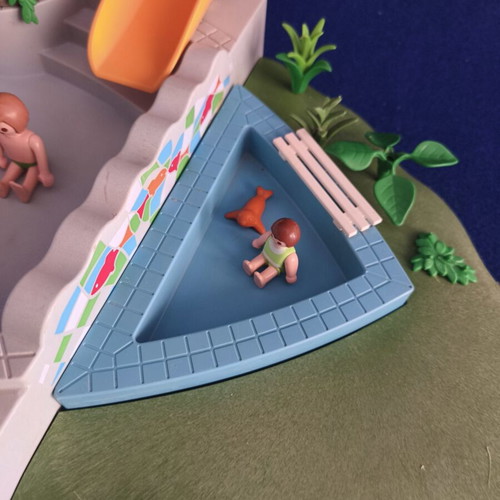 Playmobil pool with family figures and accessories