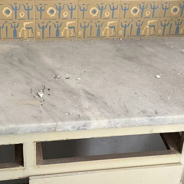Marble kitchen countertop used, sturdy natural stone 1.49m x 51cm