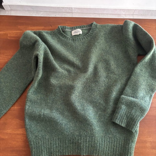Wool sweater used, green, size 10-12 years