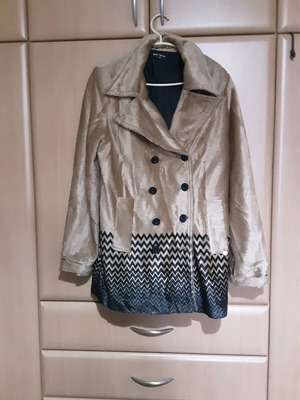 Παλτό γυναικείο Makis Tselios Fashion σαν καινούργιο, μαύρο και μπεζ, μέγεθος L