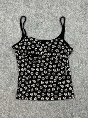 Black Sunflower Print Crop Top small, used, Y2K summer tank