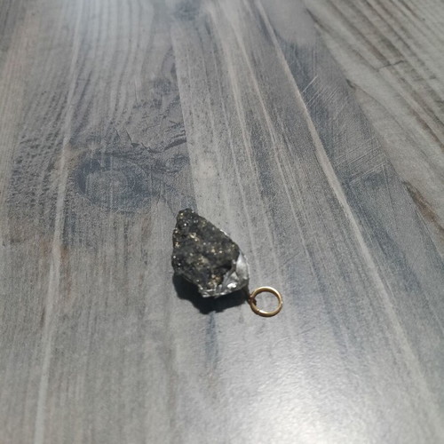 Handmade pendant with raw pyrite semiprecious stone new