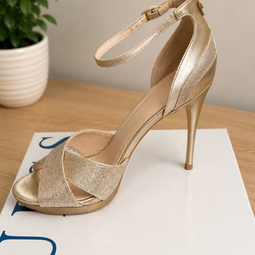 Guess gold high heel sandal, size 39