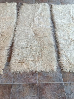 Velentzas flokati rugs set of 3, new, natural sheep wool