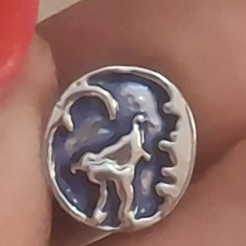 Charm for bracelets, new, blue and silver