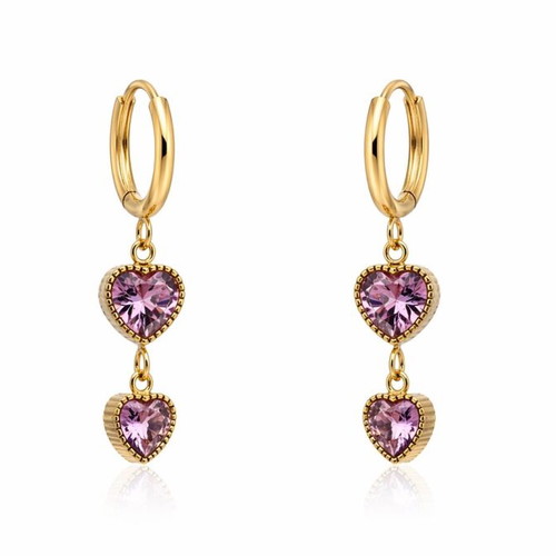 Earrings krinakia hearts steel new