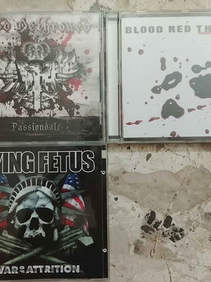 God Dethroned Passiondale CD, Dying Fetus War of Attrition CD, Blood Red Throne Monument of Death CD