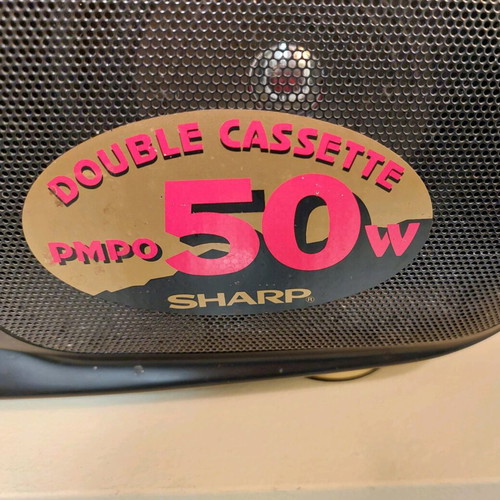 Sharp collectible double cassette radio X-BASS 50W WQ-727 used