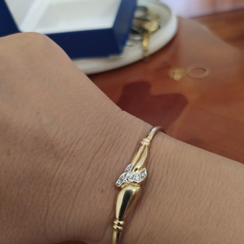 585 gold bracelet with stones, engraved, 6 gr