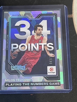 Milos Teodosic Playing the Numbers Game card like new