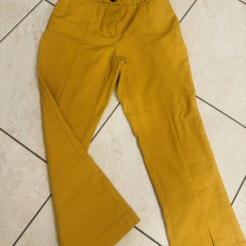 High-waist paperbag pants mustard ochre, like new, size S