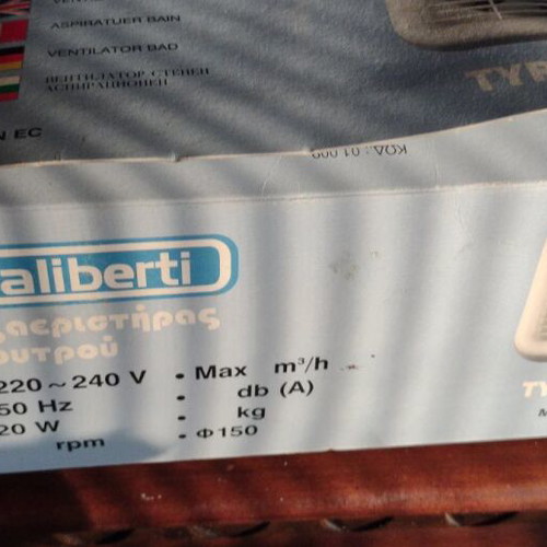 Aliberti K150 Bathroom Wall Ventilator 149mm new