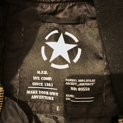 MFH Flight Jacket MA-1 Large black like new