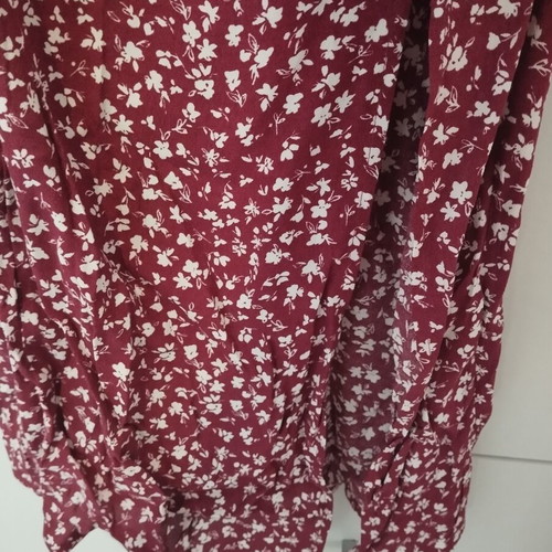 Bershka long floral dress size S like new, red multicolor