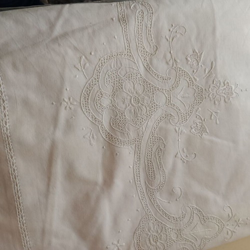 Handmade tablecloth with two cotton placemats new 2.25×2.70