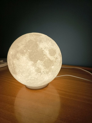 3D Printed Moon Lamp 17cm with Realistic Texture and Detachable Base New