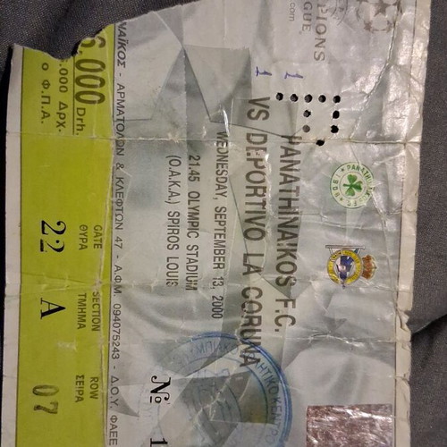 Old sports tickets used