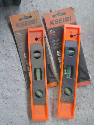 Kseibi plastic level 22cm with 3 vials, 2 pieces new