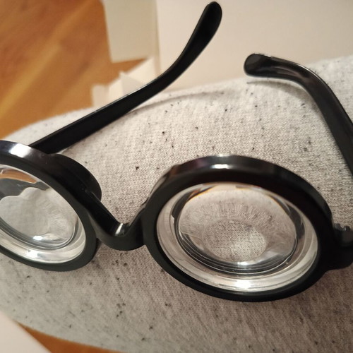 Carnival glasses used, distortion effect with broken arm