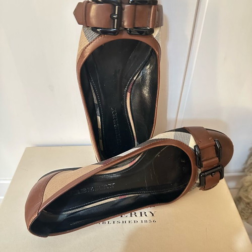 Burberry ballet flats used, brown leather, size 37