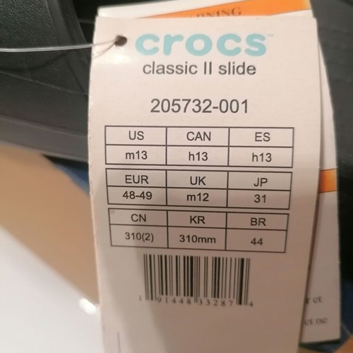 Crocs Classic II slippers new, size 48-49, black