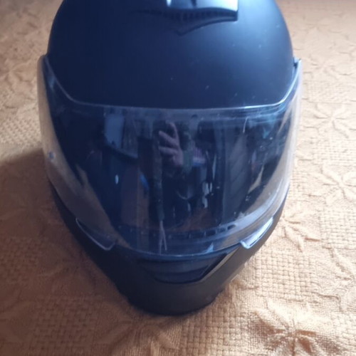 Full face helmet used, medium size, with integrated sunglasses