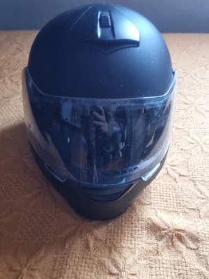 Full face helmet used, medium size, with integrated sunglasses