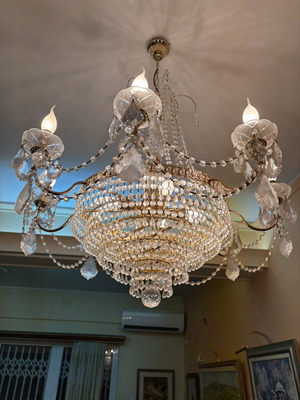 Chandelier large dining room with Swarovski crystals, new