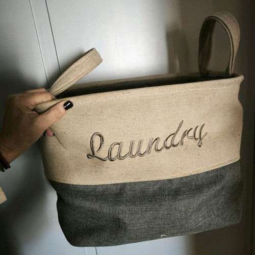 Home Decor fabric laundry basket like new