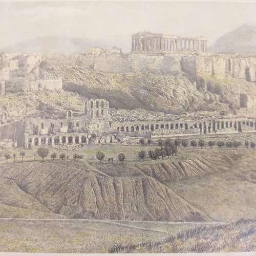 Frames with old photographic views of the Acropolis and the Palaces like new