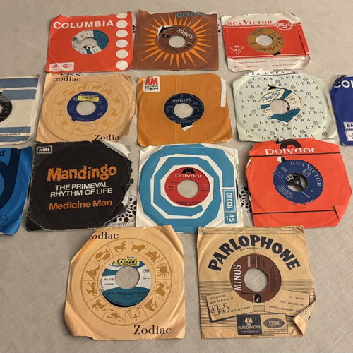 Vinyl record collection used, 89 singles from 60s and 70s