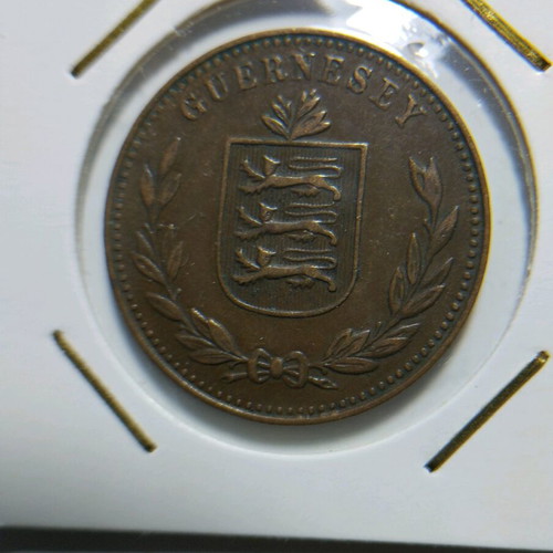 Coin 8 Doubles 1934 Great Britain - Guernsey like new, rare valuable