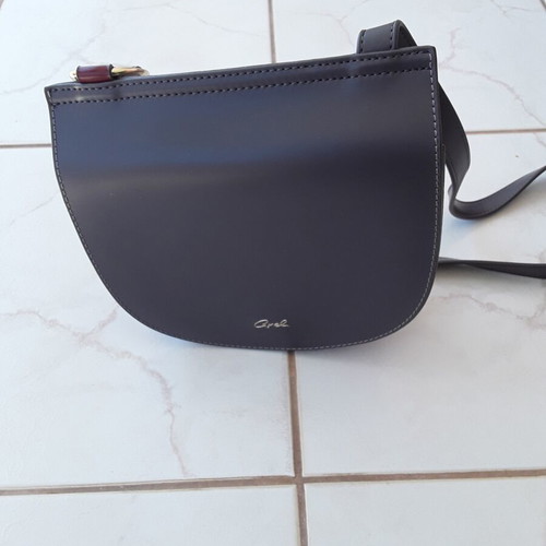 Axel crossbody bag new, gray with red leather interior