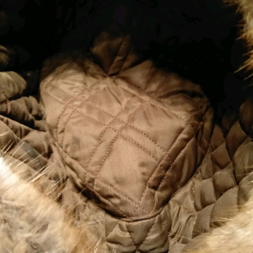 Leather hat with fur size XS like new