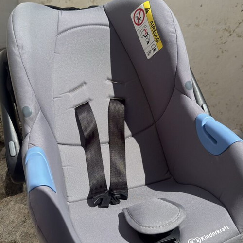 Kinderkraft 3-in-1 grey stroller with car seat